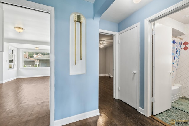 7220 S Spaulding Ave, Chicago, IL 60629 - hallway with wood finished floors and arched walkways