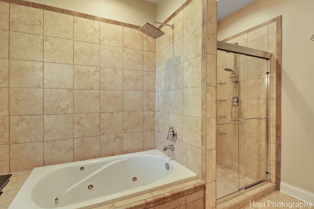 1340 Park Ave, Winthrop Harbor, IL 60096 - bathroom with a shower stall and a jetted tub