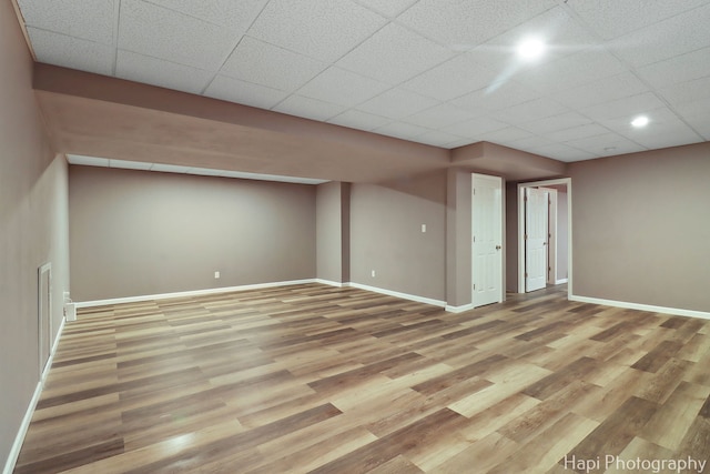 1340 Park Ave, Winthrop Harbor, IL 60096 - unfurnished room with light wood-style floors, a drop ceiling, and recessed lighting