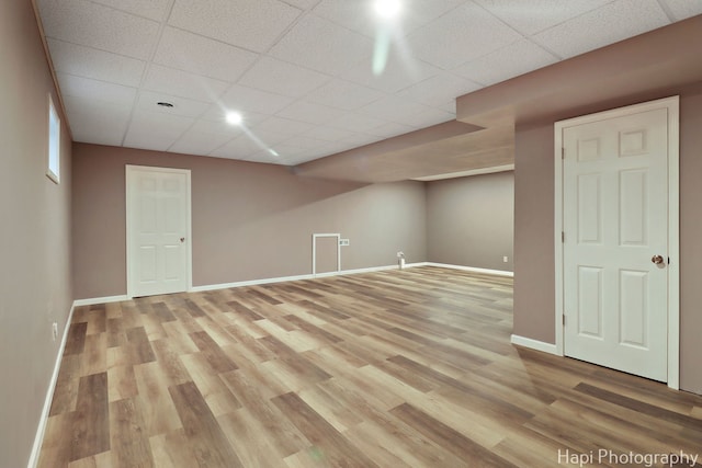1340 Park Ave, Winthrop Harbor, IL 60096 - finished below grade area featuring a drop ceiling and light wood finished floors