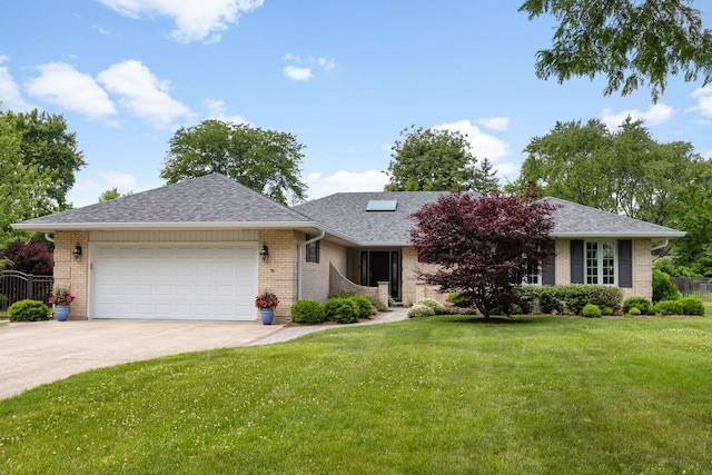 1060 Highland Ave, Lake Forest, IL 60045 - ranch-style home with brick siding, an attached garage, roof with shingles, and concrete driveway