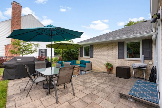 1060 Highland Ave, Lake Forest, IL 60045 - view of patio / terrace with an outdoor living space, a grill, and outdoor dining area