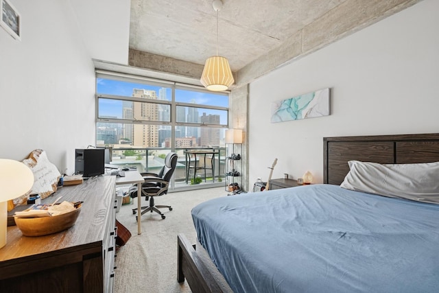1620 S Michigan Ave Unit 601, Chicago, IL 60616 - carpeted bedroom with an office area and floor to ceiling windows