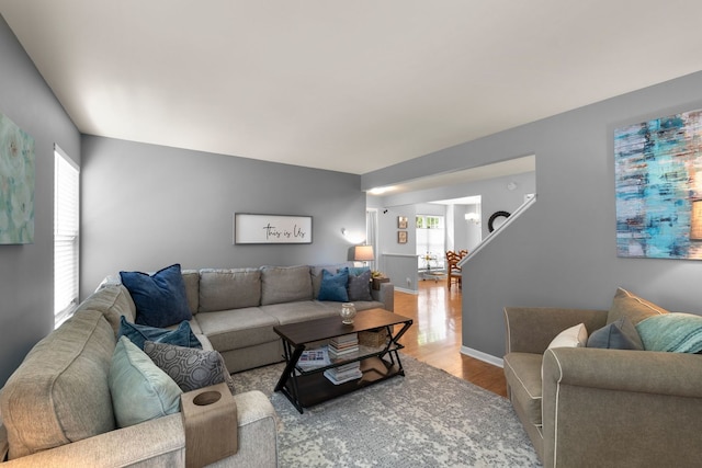 1361 Amherst Ct, Grayslake, IL 60030 - living area with wood finished floors and baseboards