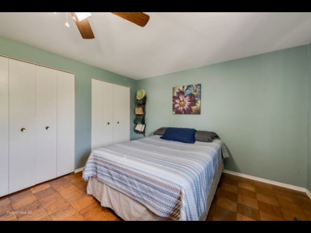 5112 Deerpath Rd, Oak Forest, IL 60452 - bedroom with two closets and ceiling fan