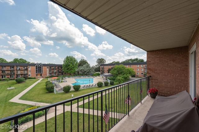 1056 N Mill St Unit 305, Naperville, IL 60563 - balcony with view of pool area