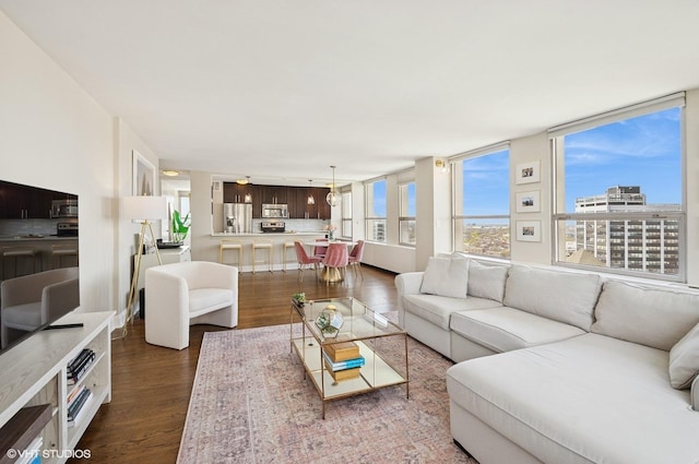 2626 N Lakeview Ave Unit 2012, Chicago, IL 60614 - living area with dark wood-style floors