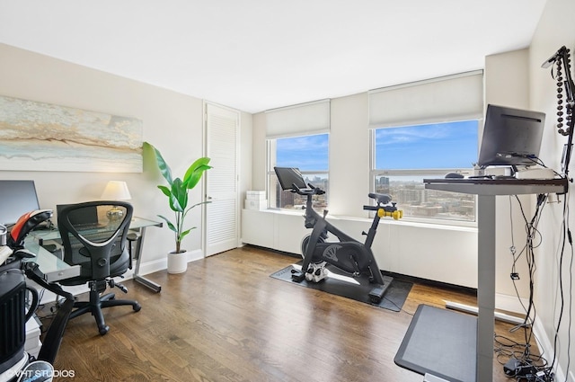 2626 N Lakeview Ave Unit 2012, Chicago, IL 60614 - exercise area with wood finished floors and baseboards