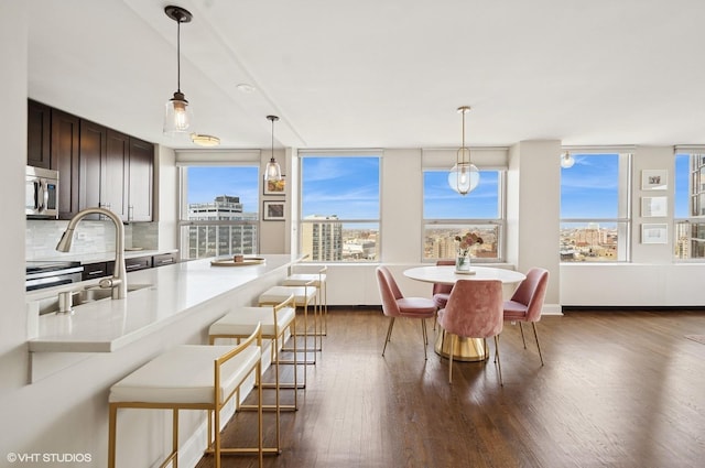 2626 N Lakeview Ave Unit 2012, Chicago, IL 60614 - dining area with dark wood-style floors and a view of city