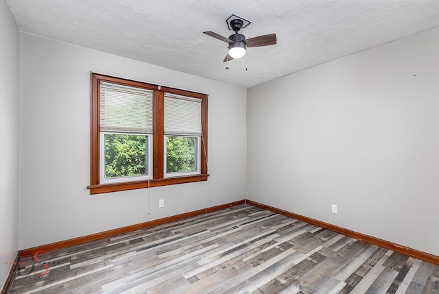305 W 3rd St, Streator, IL 61364 - empty room with wood finished floors, a textured ceiling, and ceiling fan