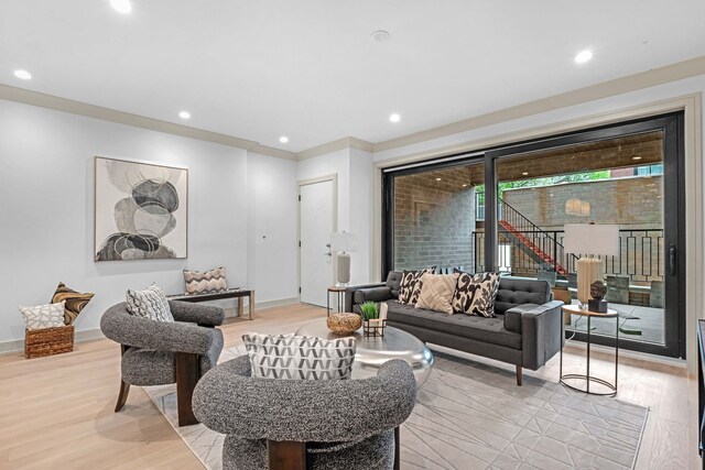 1646 N Orchard St Unit 1S, Chicago, IL 60614 - living room with light wood-type flooring, recessed lighting, and stairway