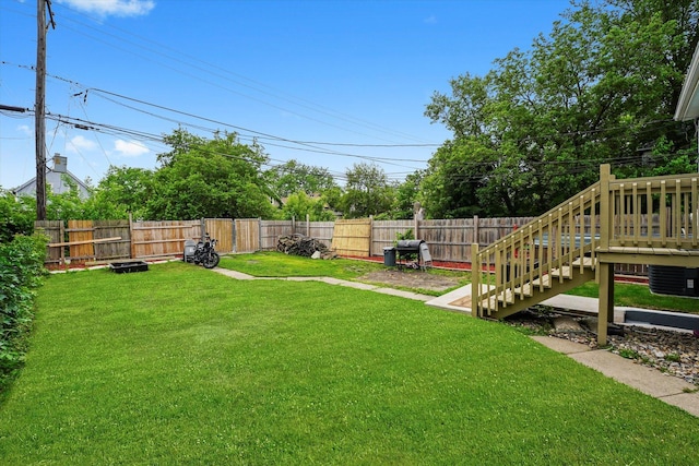 10554 S State St, Chicago, IL 60628 - fenced backyard with stairs and a deck