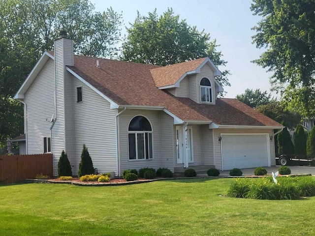 16308 S Peerless Ct, Plainfield, IL 60586 - view of front of home featuring a shingled roof, a chimney, an attached garage, and driveway