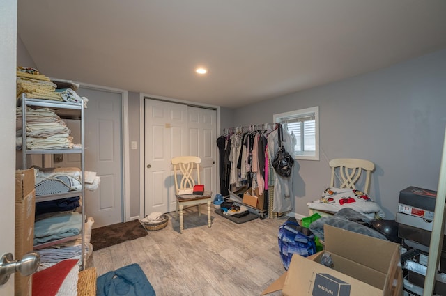 4018 N Maplewood Ave, Chicago, IL 60618 - bedroom featuring wood finished floors, a closet, and recessed lighting