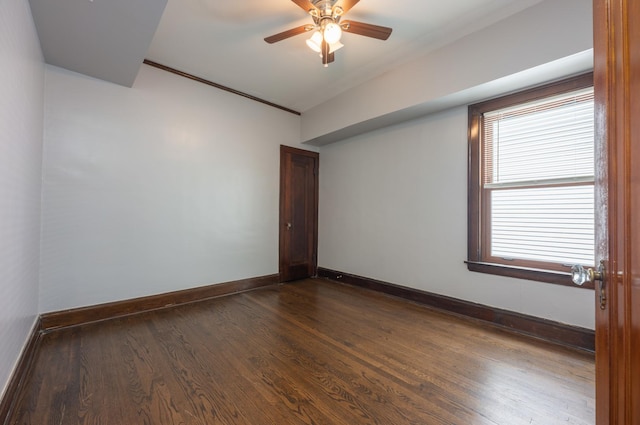 4018 N Maplewood Ave, Chicago, IL 60618 - empty room featuring dark wood-style flooring and a ceiling fan