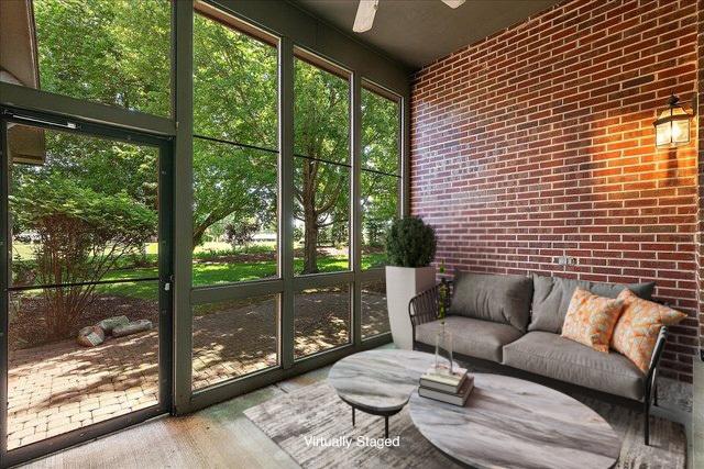 21649 Kent Ct, Frankfort, IL 60423 - sunroom with ceiling fan and an outdoor living space