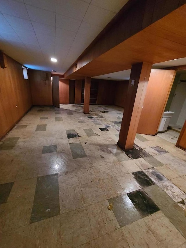 7528 W Winnemac Ave, Harwood Heights, IL 60706 - finished basement with wooden walls and light floors