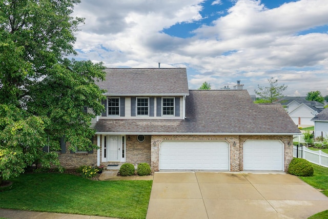 807 Eddy Rd, Bloomington, IL 61704 - view of front of home with an attached garage, concrete driveway, brick siding, and a shingled roof