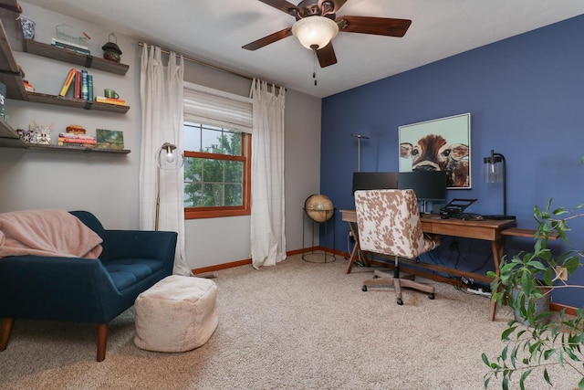 807 Eddy Rd, Bloomington, IL 61704 - office featuring carpet and ceiling fan