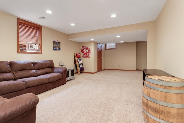 807 Eddy Rd, Bloomington, IL 61704 - living area featuring light carpet and recessed lighting