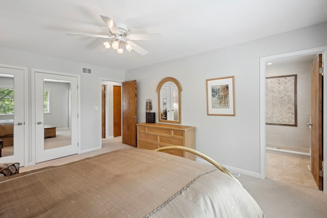1923 N Carlyle Pl, Arlington Heights, IL 60004 - bedroom with carpet, a ceiling fan, and ensuite bath