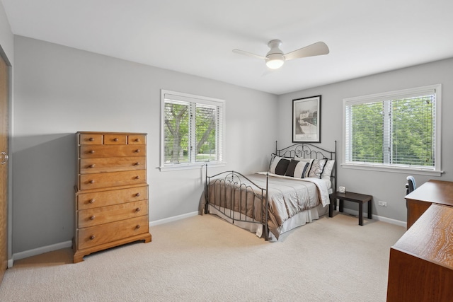 1923 N Carlyle Pl, Arlington Heights, IL 60004 - bedroom with multiple windows, light carpet, and ceiling fan