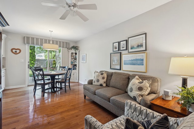 1923 N Carlyle Pl, Arlington Heights, IL 60004 - living room featuring wood finished floors and a ceiling fan