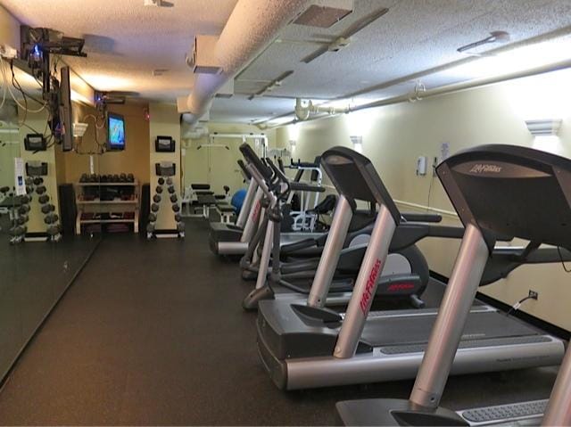1560 N Sandburg Ter Unit 915, Chicago, IL 60610 - workout area with a textured ceiling