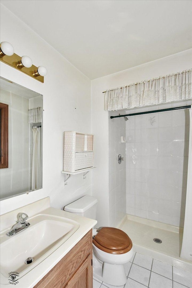 8820 Meadowview Dr, Orland Hills, IL 60487 - full bathroom with tile patterned floors, vanity, and tiled shower