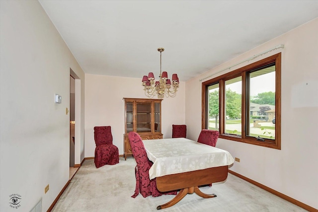 8820 Meadowview Dr, Orland Hills, IL 60487 - dining room with a chandelier and light colored carpet