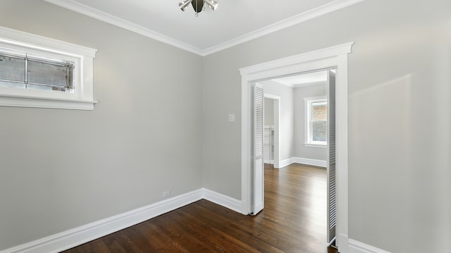1836 Cuyler Ave, Berwyn, IL 60402 - empty room with dark wood-style floors and ornamental molding