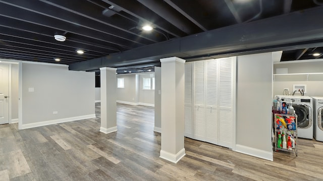 1836 Cuyler Ave, Berwyn, IL 60402 - basement with separate washer and dryer and wood finished floors