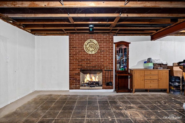 2290 Copley St, Aurora, IL 60506 - basement featuring a fireplace