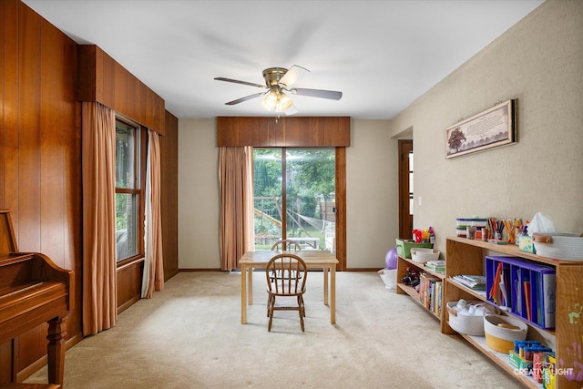 2290 Copley St, Aurora, IL 60506 - dining room with a ceiling fan and light carpet