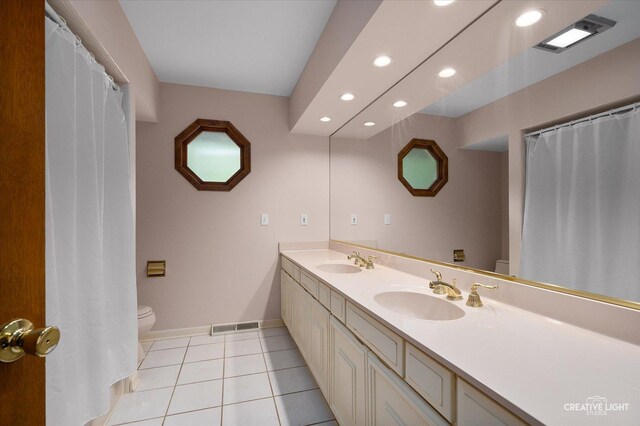 2290 Copley St, Aurora, IL 60506 - bathroom with recessed lighting, double vanity, and tile patterned floors
