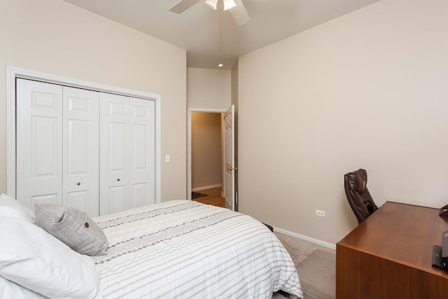 4124 N Kenmore Ave Unit Gs, Chicago, IL 60613 - bedroom featuring carpet flooring, a closet, ceiling fan, and an office area