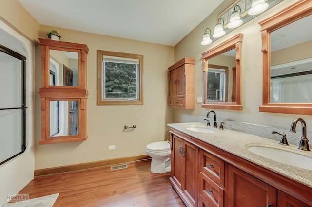 2800 Arbor Ln, Oswego, IL 60543 - bathroom with wood finished floors and double vanity