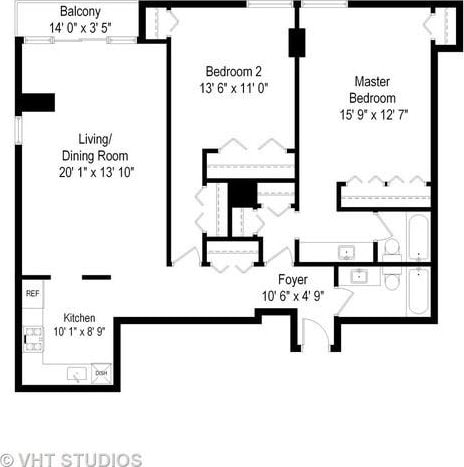 200 N Dearborn St Unit 2402, Chicago, IL 60601 - view of room layout