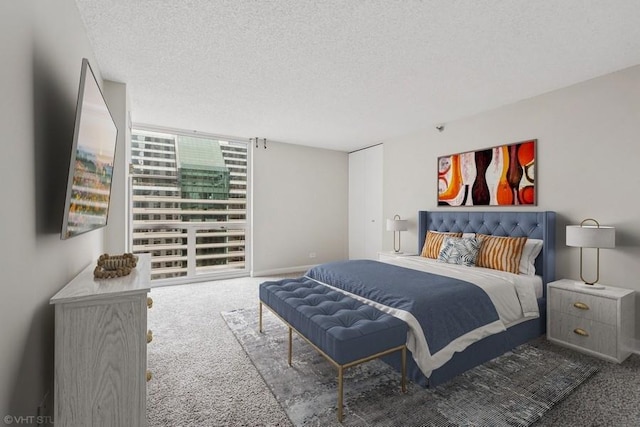 200 N Dearborn St Unit 2402, Chicago, IL 60601 - carpeted bedroom with a textured ceiling and baseboards
