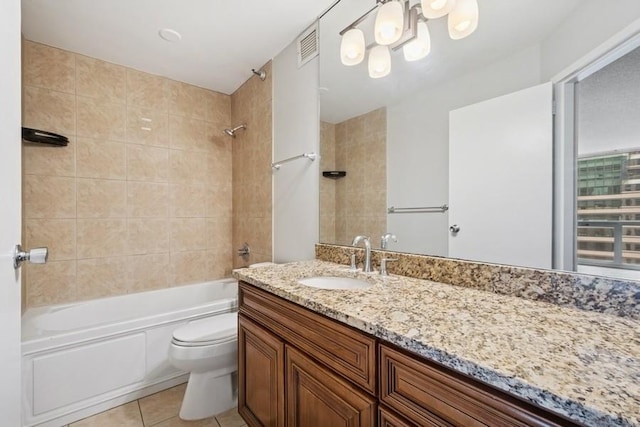 200 N Dearborn St Unit 2402, Chicago, IL 60601 - full bath featuring tile patterned flooring, vanity, shower / washtub combination, and a chandelier
