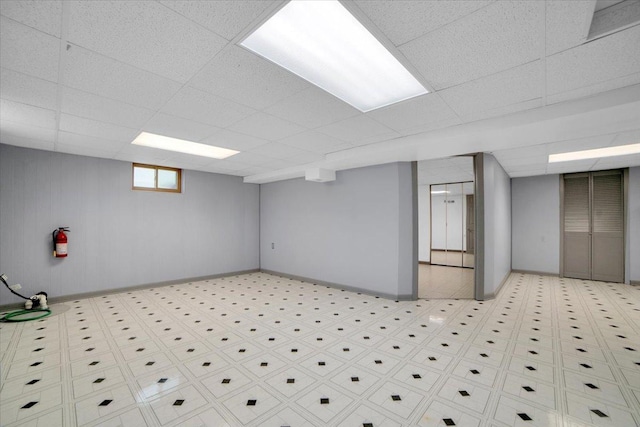 13610 S 84th Ave, Orland Park, IL 60462 - below grade area featuring a drop ceiling and baseboards