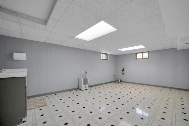 13610 S 84th Ave, Orland Park, IL 60462 - basement with a drop ceiling and a sink