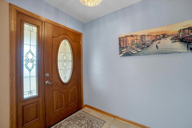 13610 S 84th Ave, Orland Park, IL 60462 - entryway featuring a chandelier and light tile patterned flooring