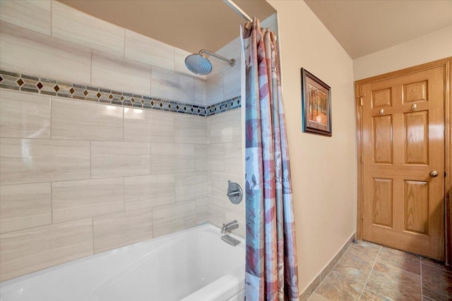 13610 S 84th Ave, Orland Park, IL 60462 - full bathroom with shower / bath combination with curtain and stone finish flooring