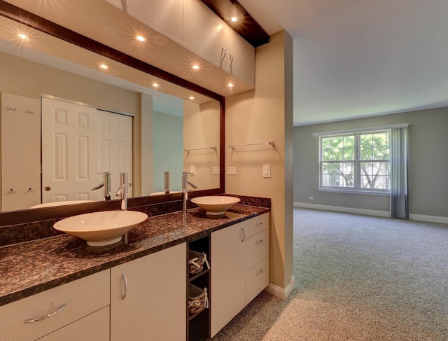 195 Island Ct Unit 195, Schaumburg, IL 60193 - bathroom with double vanity and baseboards