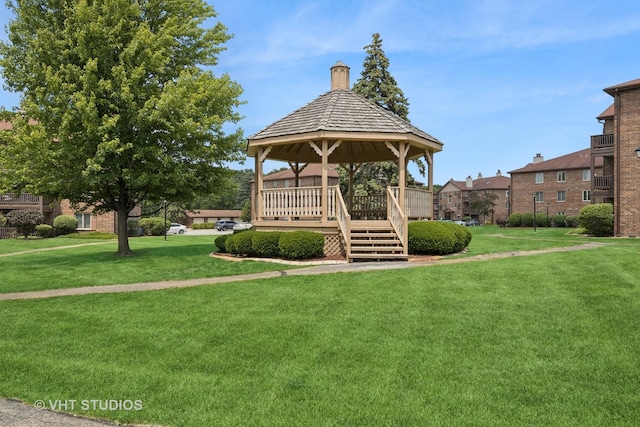 6419 Oak Forest Ave Unit 1N, Tinley Park, IL 60477 - surrounding community with a gazebo and a yard