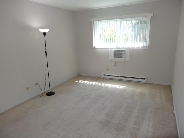 828 E Old Willow Rd Unit 109, Prospect Heights, IL 60070 - unfurnished room with a baseboard heating unit, a wall mounted AC, and carpet floors