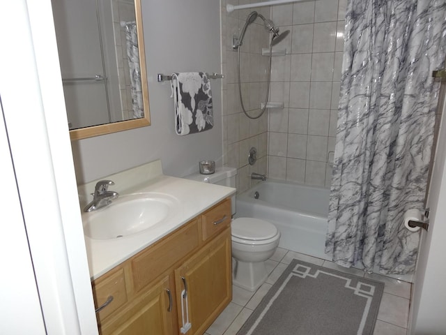 828 E Old Willow Rd Unit 109, Prospect Heights, IL 60070 - full bath featuring shower / bathtub combination with curtain, vanity, and tile patterned floors