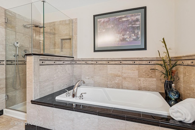 321 Breckenridge Dr, Aurora, IL 60504 - bathroom with a garden tub and a shower stall