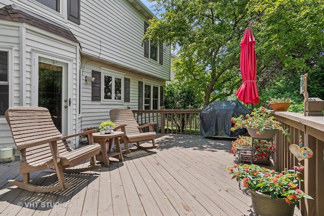 321 Breckenridge Dr, Aurora, IL 60504 - wooden deck featuring a grill